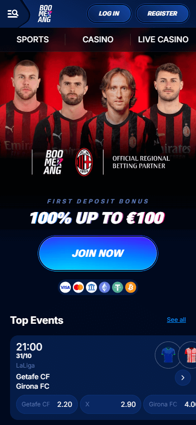 Boomerang.Bet Casino Mobile screenshot